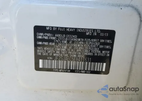 2014 Subaru Forester 2.5I Premium from USA, damaged, VIN JF2SJAEC5EH411631